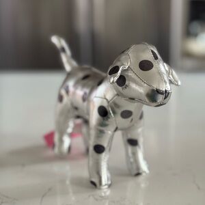 Victoria's Secret PINK Mascot Dog - Metallic Silver with Black Dots